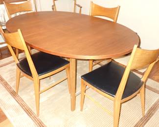 MCM DINING TABLE & 6 CHAIRS W/LEAVES