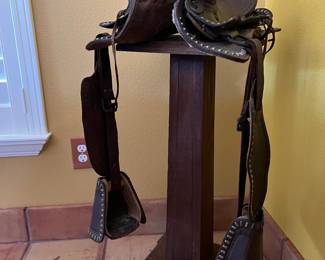 Antique mounted saddle