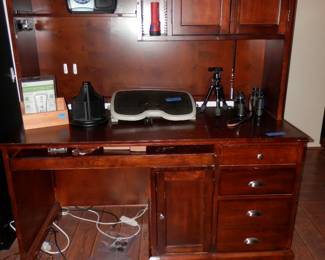 Large 2 piece (comes apart for moving) computer desk with generous storage