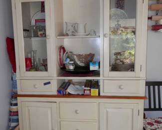 Good size Country style "Lighted" Hutch....lots of storage and display capacity