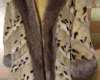 Bobcat and Coyote custom vintage fur coat