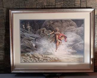 Whirling He Raced To Meet The Challenger by Frank McCarthy Native American cowboy and indians artwork