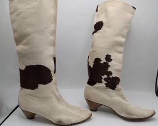 Custom made vintage cow hide boots