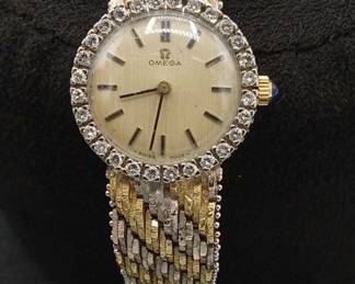 Diamond And Gold Vintage Ladies Omega Watch Jewelry