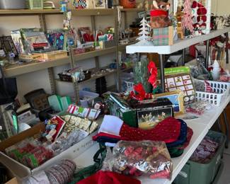 Christmas stockings, skirt, decor and tree ornaments