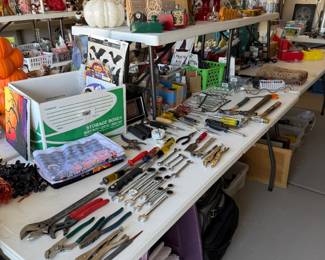 Tools, Halloween, misc garage items, sheets