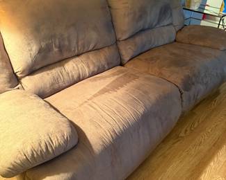 Brown reclining sofa