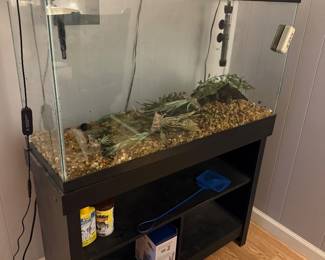 40-gallon aquarium with stand, filter, heater and accessories