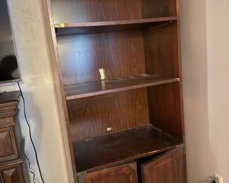 Vintage Asian-style wood bookcase/storage cabinet