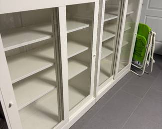 White glass-door display/storage cabinet