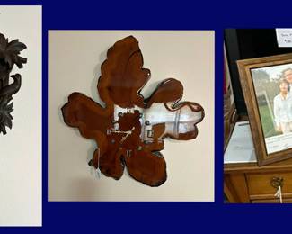 90. Cuckoo Clock, Redwood Clock & Signed Photo of the Bushes