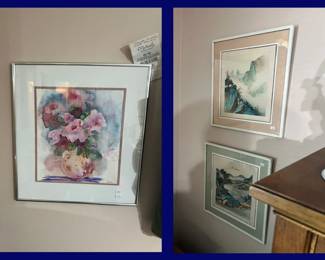 54. Original Water Colors in the Bedroom