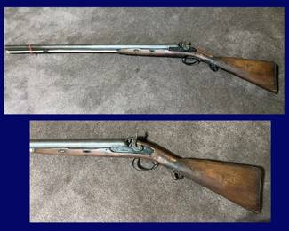 96. Early Double Barrel Black Powder Rifle