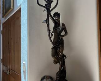 40" Bronze Candle Statue