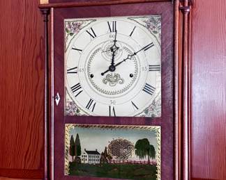 American Mantel Clock Reversed Painted $295.00