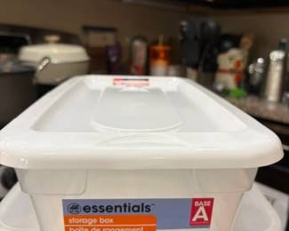 Various Sizes of Lidded Storage Plastic Bins