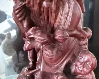 Vintage Chinese Rosewood Shou Xing Carving