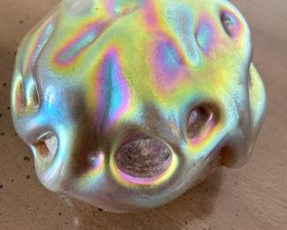 Robert Held Art Glass Iridescent Paperweight