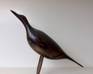 Hand-Carved Wooden Shorebird Decoy