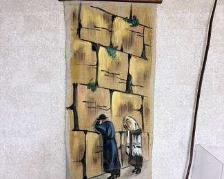 Western Wall Painting on Canvas Scroll by A. Jaacoby