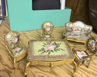 Austrian Enamel Miniature Parlor Set