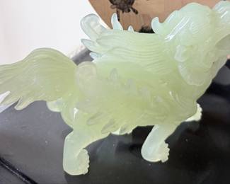 Carved Celadon Jadeite Pixiu Figurine