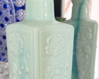 Jim Beam Royal Jade "Oriental Jade" Slag Glass Decanter