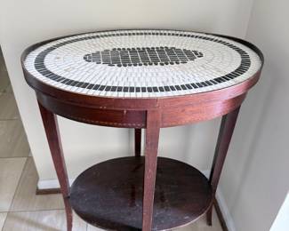 Mersman Oval Tiered Mahogany Accent Table
