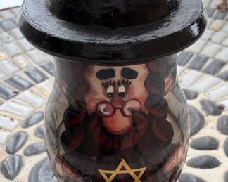 Hand-Painted Wooden Rabbi Nesting Doll
