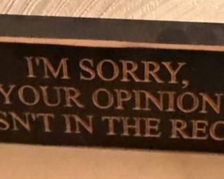 Handmade Engraved Wood Kitchen Sign - Your Opinion Is Not Part Of The Recipe
