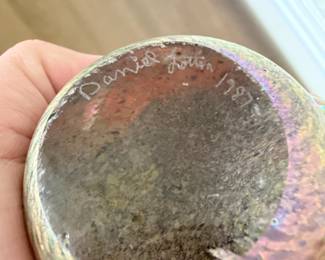 Daniel Lotton Iridescent Art Glass Vase