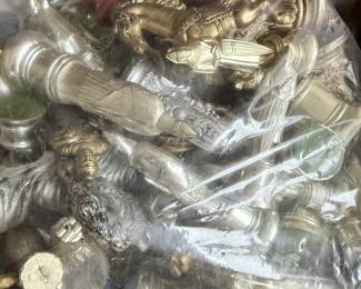Vintage Metal Chess Set Pieces