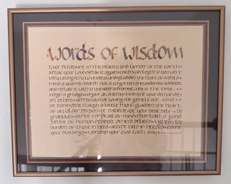 Deloris E. Lopresti 'Words of Wisdom' Calligraphy Print