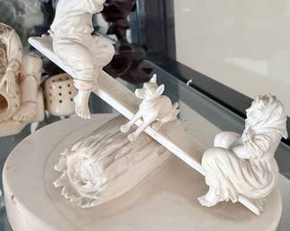 Alabaster Figural See-Saw Sculpture