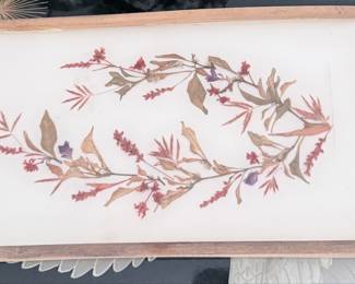 Pressed Botanical Glass Serving Tray