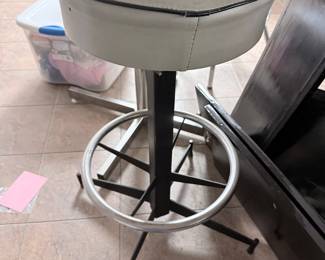 Mid-Century Modern Industrial Swivel Bar Stool