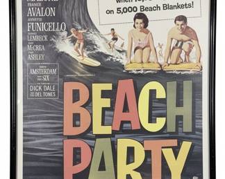 Original 1963 Beach Party Movie Poster