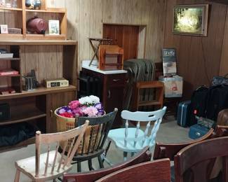 folding chairs, wood chairs, luggage