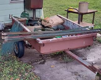 utility trailer, t post, crock