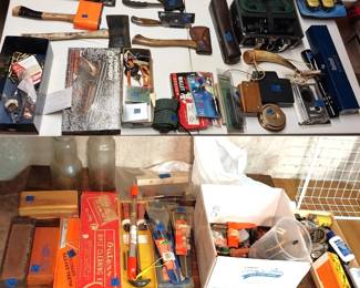 hatchets, range finder, gun cleaner