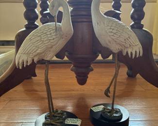 ANDREA SADEK BRONZE SCULPTURE TWO CRANES 16"
