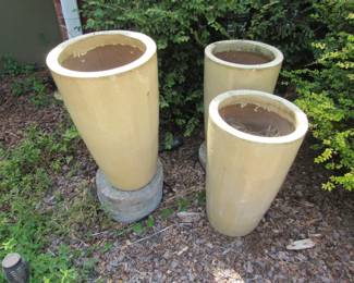 Tall glazed planters