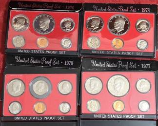 United States Proof Sets 1976, 77, 78 & 79