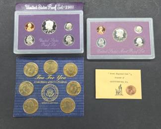 U.S. Proof Sets, Gettysburg Cent, Brass Presidents