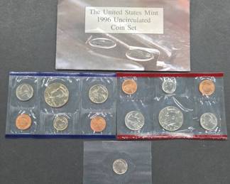 1996 U.S. Mint Uncirculated Coin Set w/ W Dime