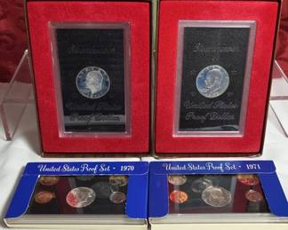 1970-1972 U.S. Proof Coin Sets and Eisenhower