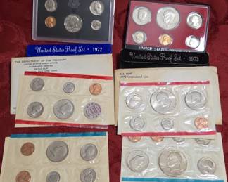 1972 and 1973 US Mint Proof and Uncirculated Sets