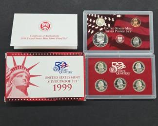1999 US Mint Silver Proof Coin Set