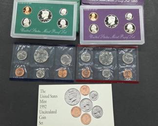U.S. Mint Proof and Uncirculated Coin Sets 1992,