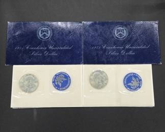 Two 1971 Eisenhower Uncirculated Silver Dollars